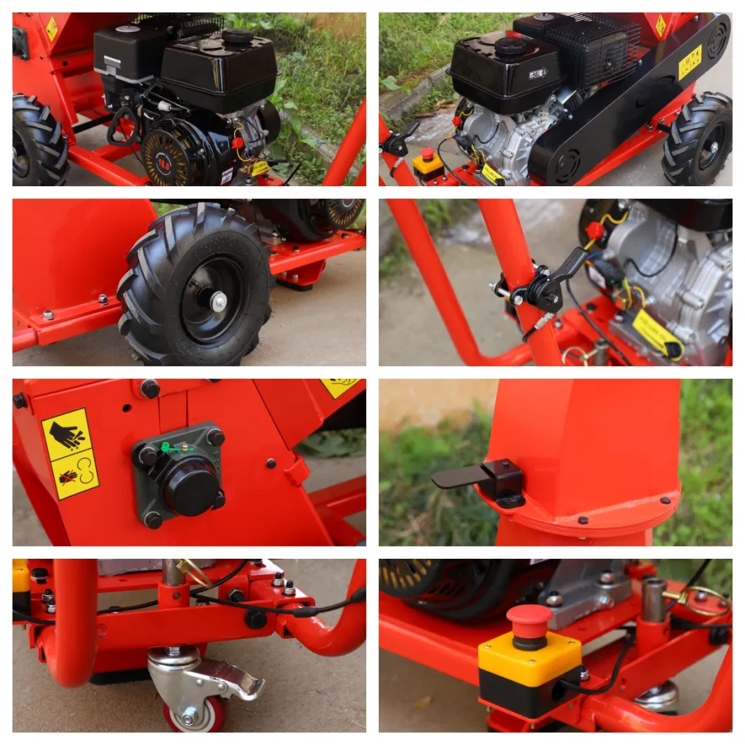 7.5HP 15HP 30HP Gasoline Engine Branch Crusher Wood Chipper Shredder for Garden Use